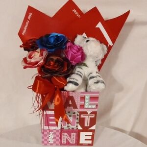 Valentine's Day Gift Box with Roses and Plush Toy